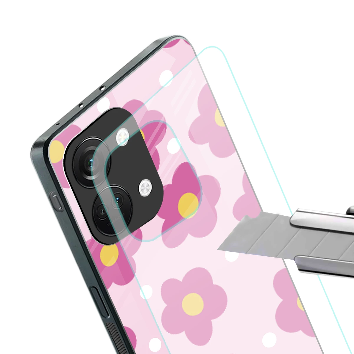 Candy Flower stylish phone case for oneplus nord 3 | glossy glass and slim fit