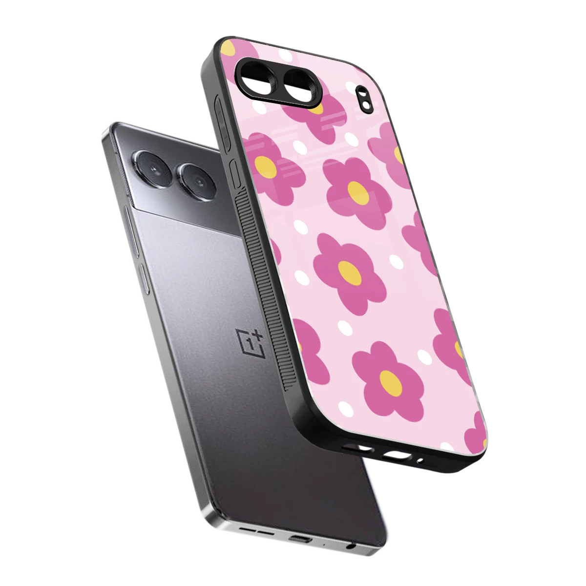 Candy Flower sleek oneplus nord 4 cover with tempered glass back and TPU edges