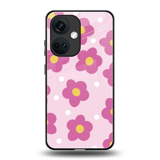Candy Flower back phone cover | glass case for oneplus nord ce 3