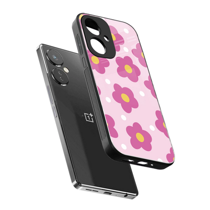 Candy Flower sleek oneplus nord ce 3 cover with tempered glass back and TPU edges