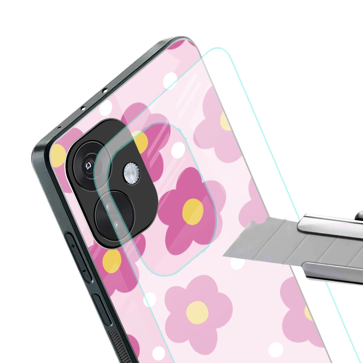 Candy Flower stylish phone case for oneplus nord ce 3 | glossy glass and slim fit