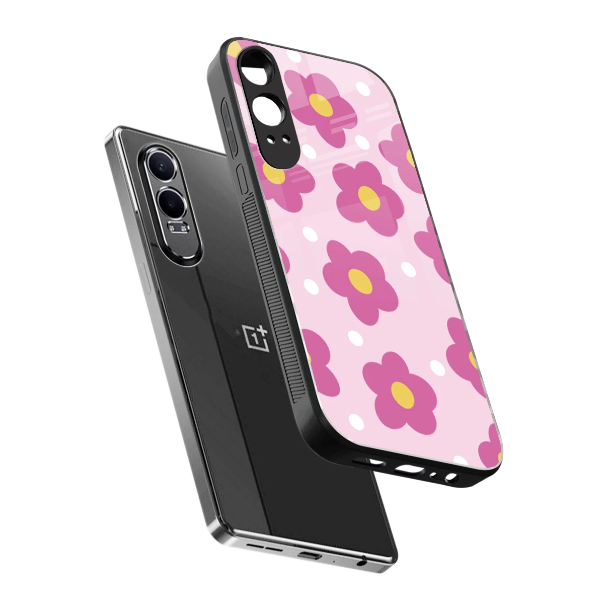 Candy Flower sleek oneplus nord ce 4 lite cover with tempered glass back and TPU edges