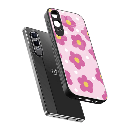 Candy Flower sleek oneplus nord ce 4 lite cover with tempered glass back and TPU edges