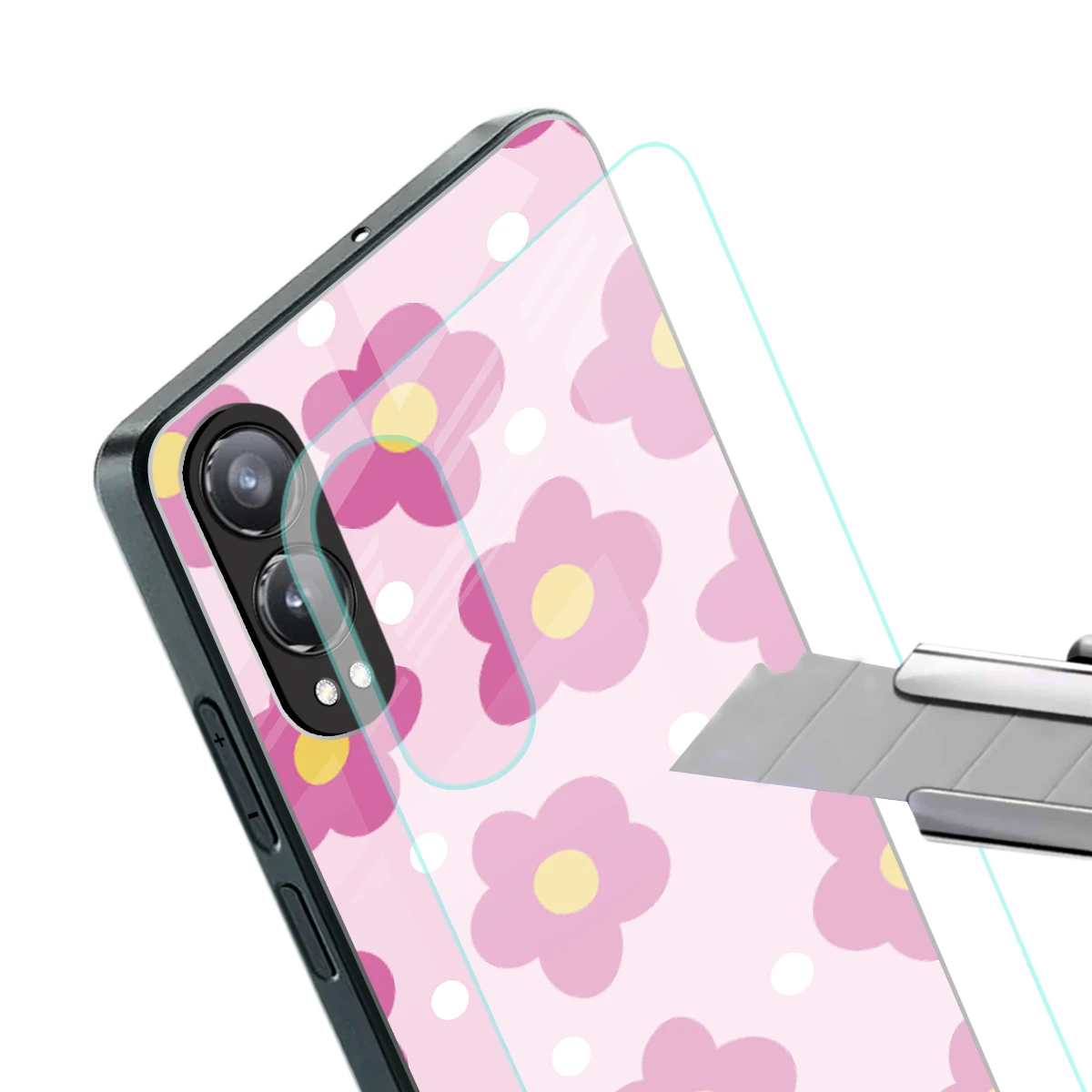 Candy Flower stylish phone case for oneplus nord ce 4 lite | glossy glass and slim fit