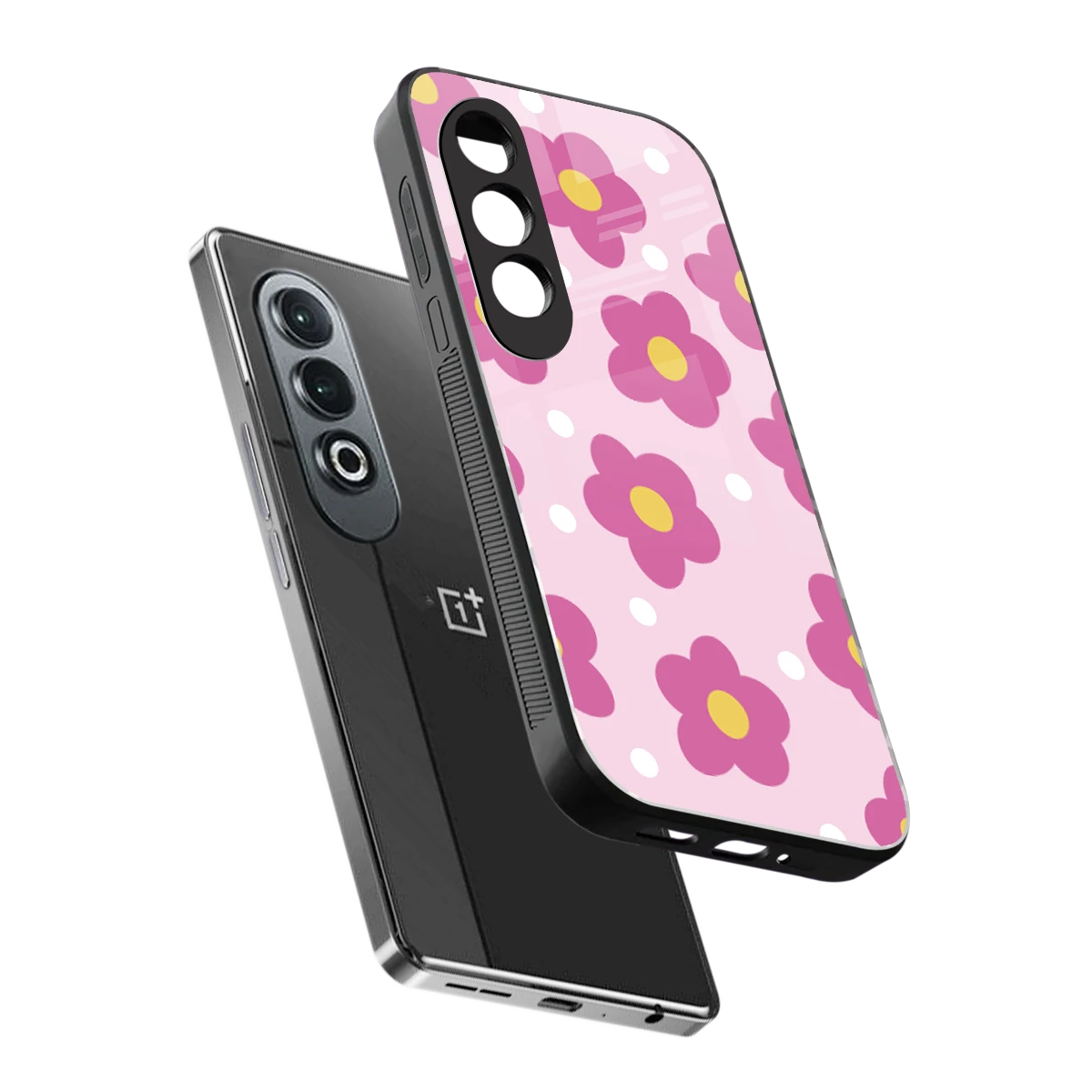 Candy Flower sleek oneplus nord ce 4 cover with tempered glass back and TPU edges
