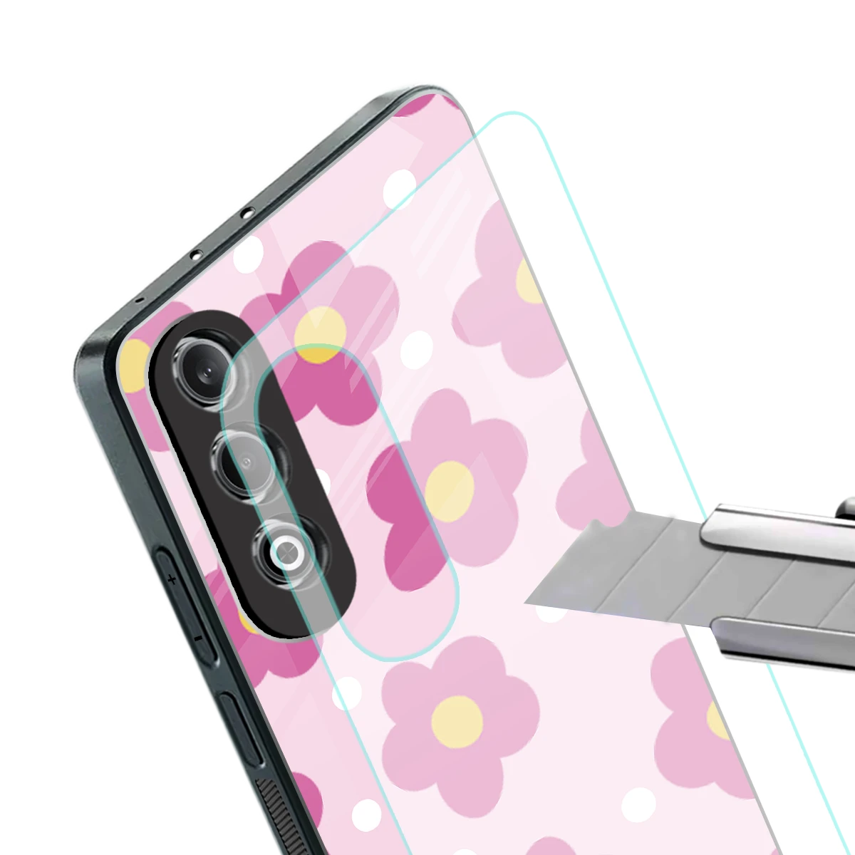 Candy Flower stylish phone case for oneplus nord ce 4 | glossy glass and slim fit