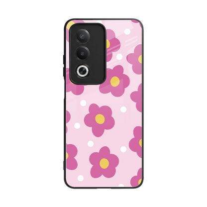 Candy Flower back phone cover | glass case for oppo a3 pro