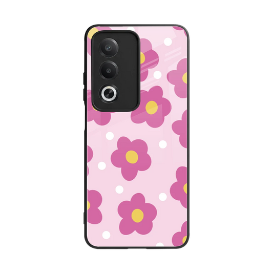 Candy Flower back phone cover | glass case for oppo a3 pro