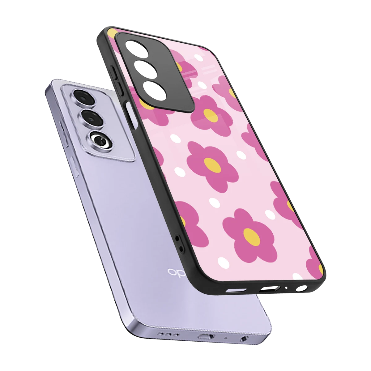 Candy Flower sleek oppo a3 pro cover with tempered glass back and TPU edges