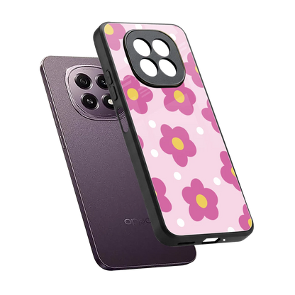 Candy Flower sleek oppo f29 5g cover with tempered glass back and TPU edges