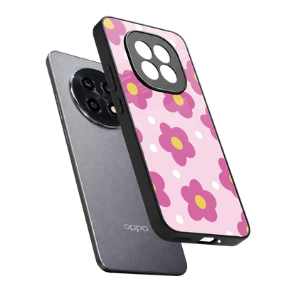 Candy Flower sleek oppo f29 pro 5g cover with tempered glass back and TPU edges