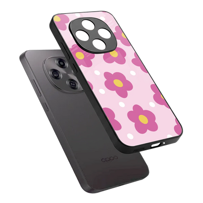 Candy Flower sleek oppo f31 pro 5g cover with tempered glass back and TPU edges