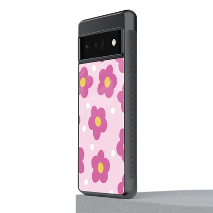 Candy Flower stylish phone case for google pixel 6 pro | glossy glass and slim fit