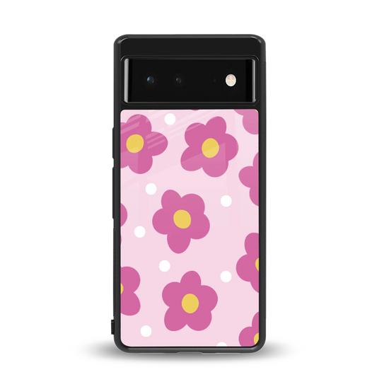 Candy Flower back phone cover | glass case for google pixel 6a