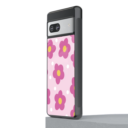 Candy Flower stylish phone case for google pixel 7 | glossy glass and slim fit