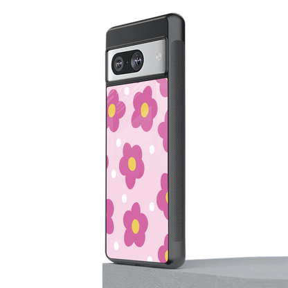 Candy Flower stylish phone case for google pixel 8 | glossy glass and slim fit