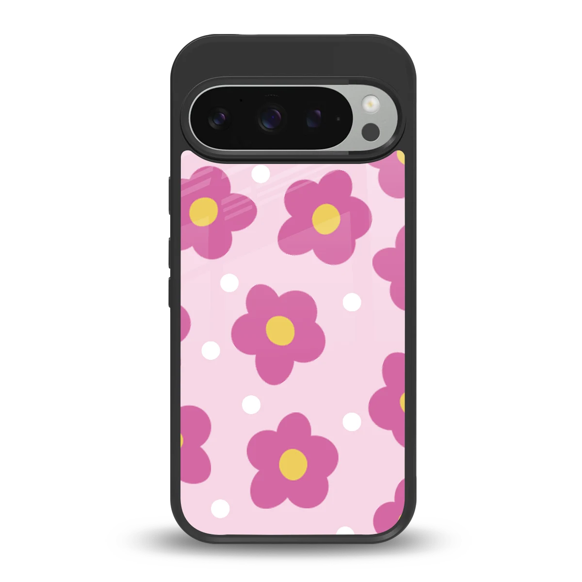 Candy Flower back phone cover | glass case for google pixel 9 pro