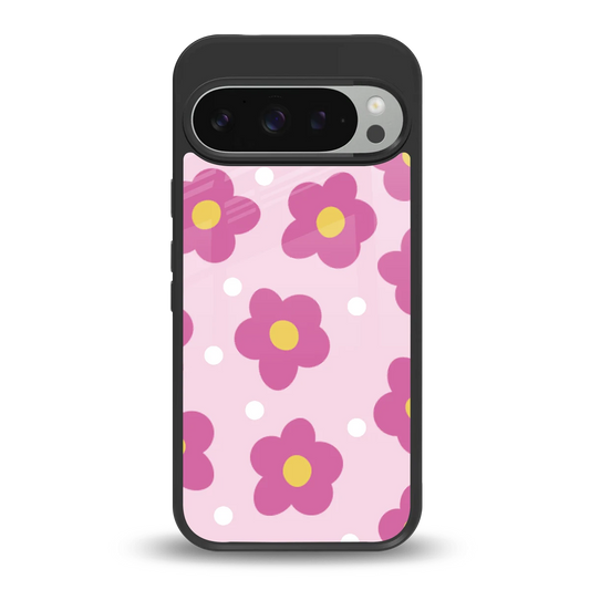 Candy Flower back phone cover | glass case for google pixel 9 pro