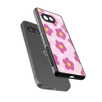 Candy Flower sleek google pixel 10a cover with tempered glass back and TPU edges