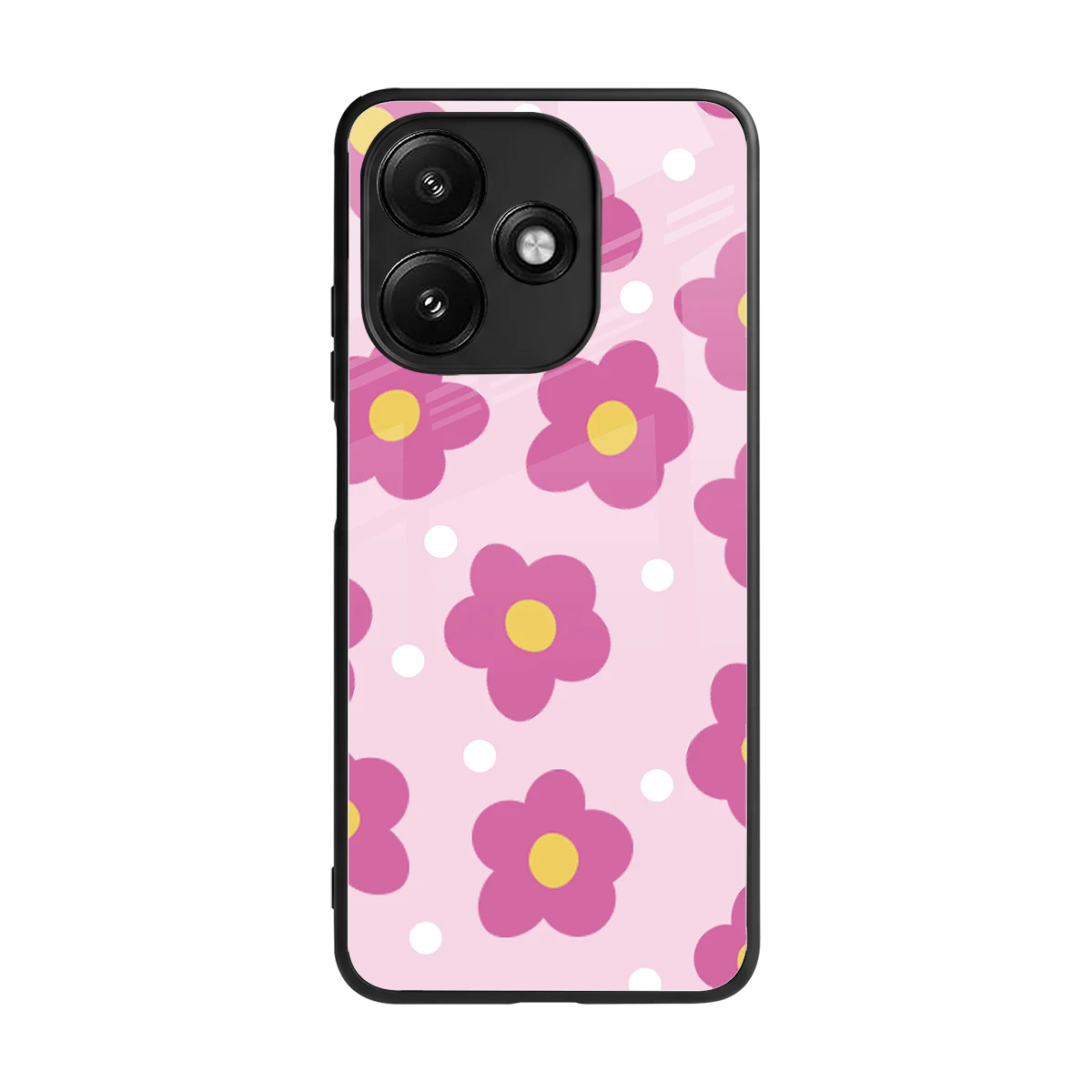 Candy Flower back phone cover | glass case for redmi 12 5g