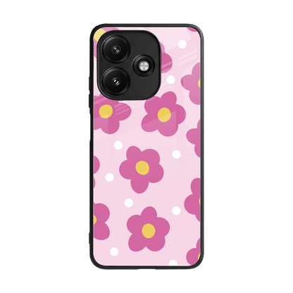Candy Flower back phone cover | glass case for redmi 12 5g