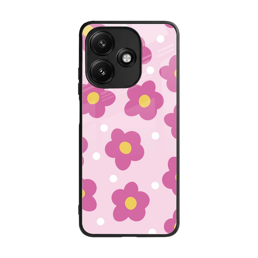 Candy Flower back phone cover | glass case for redmi 12 5g