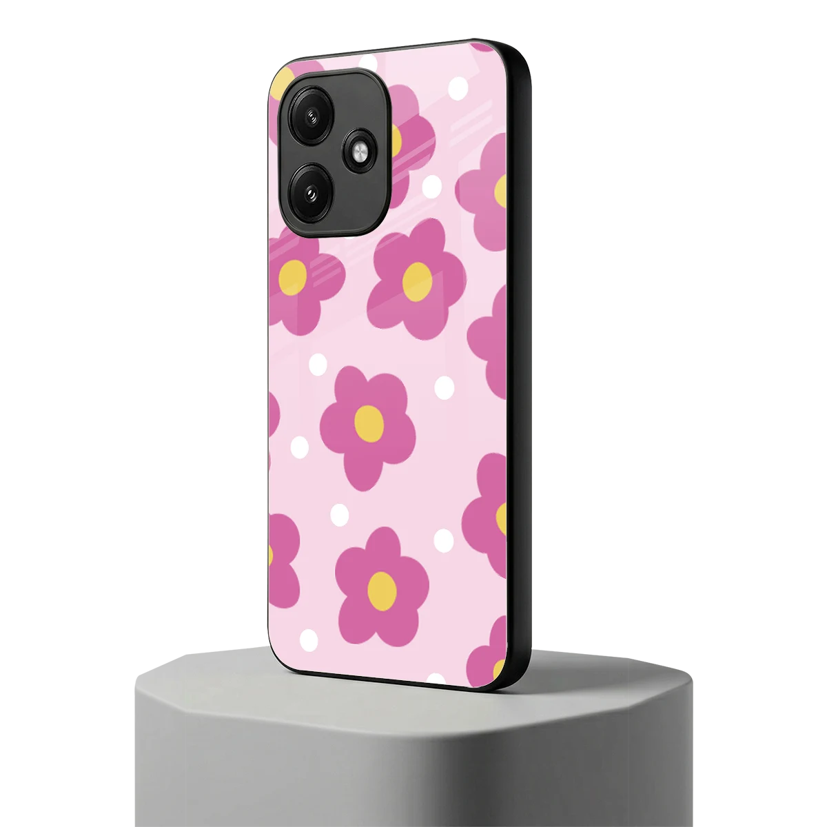 Candy Flower redmi 12 5g mobile cover | shockproof glass phone case