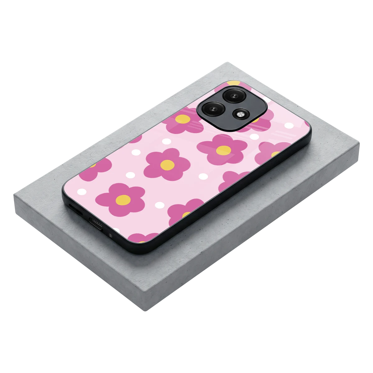Candy Flower stylish phone case for redmi 12 5g | glossy glass and slim fit