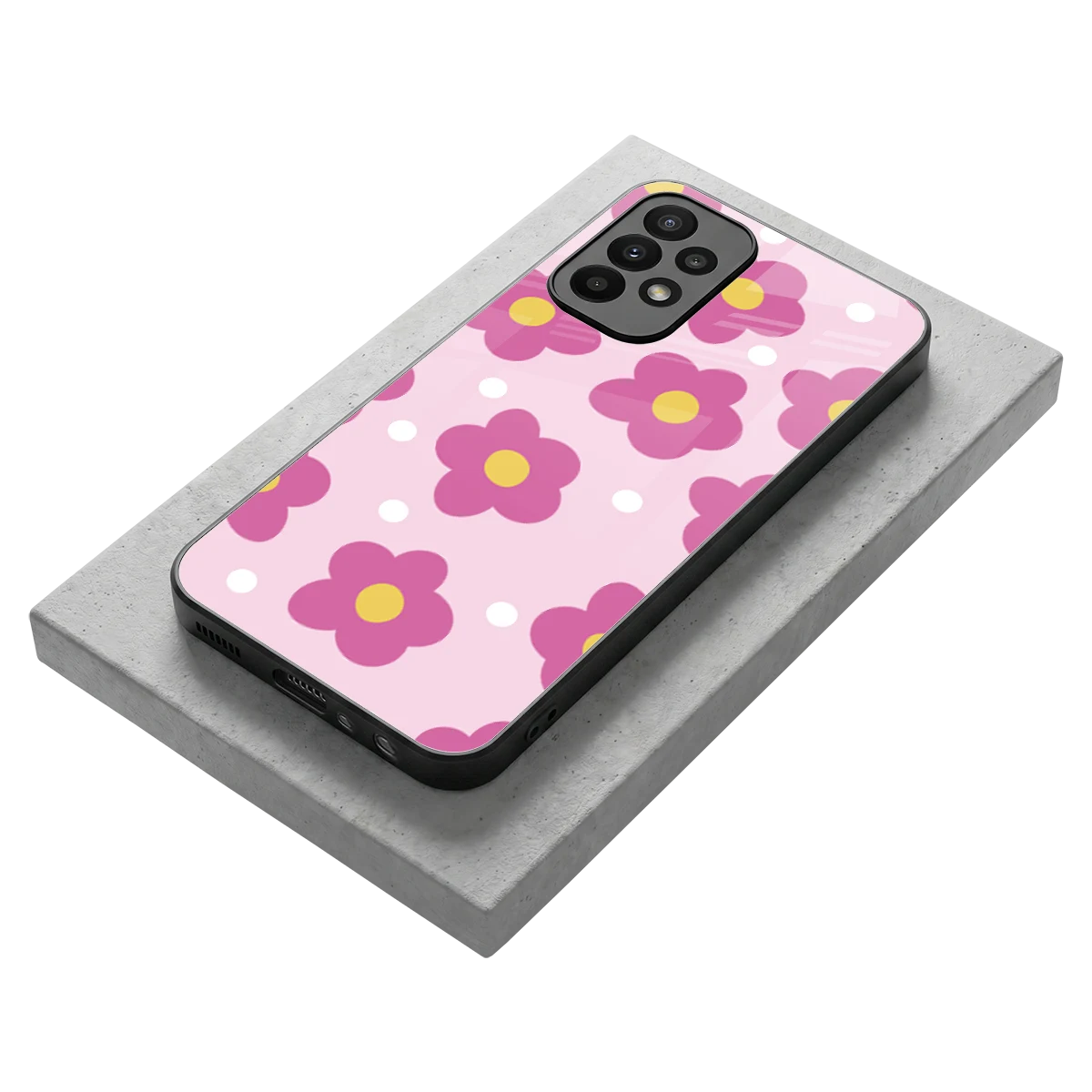 Candy Flower stylish phone case for samsung galaxy a23 | glossy glass and slim fit