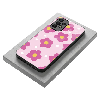 Candy Flower stylish phone case for samsung galaxy a23 | glossy glass and slim fit