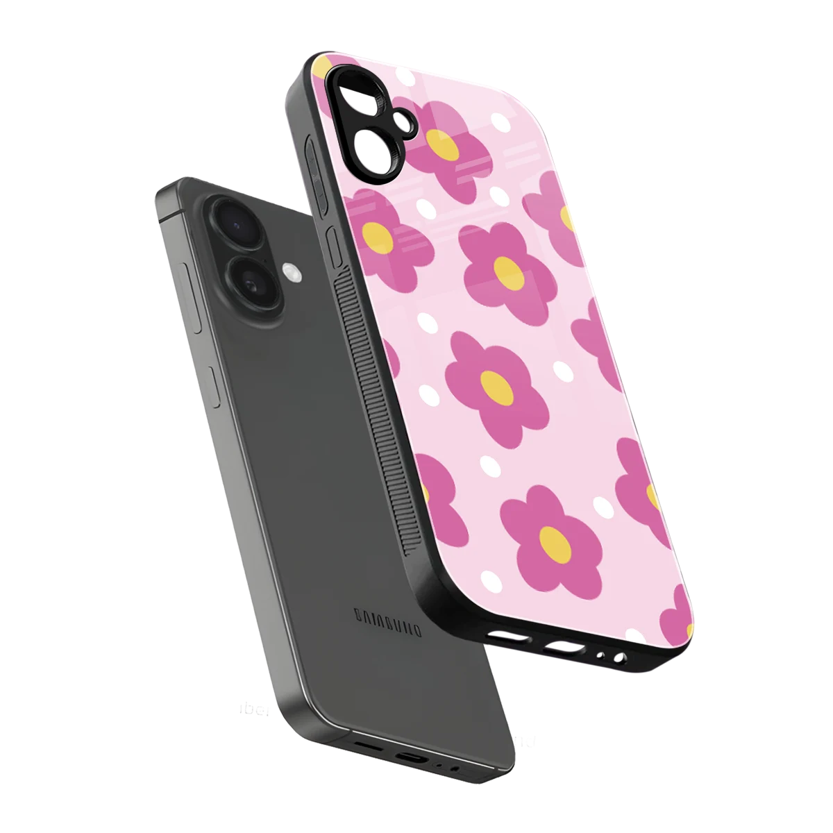 Candy Flower sleek samsung galaxy a06 5g cover with tempered glass back and TPU edges
