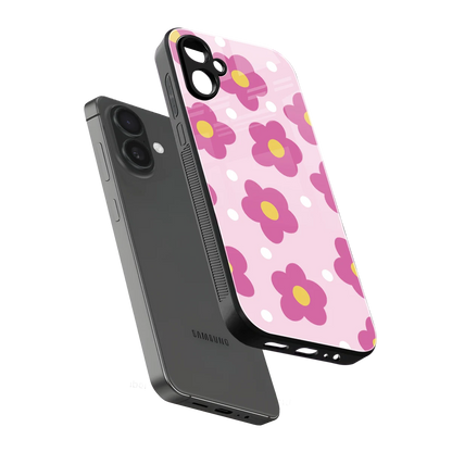 Candy Flower sleek samsung galaxy a06 5g cover with tempered glass back and TPU edges