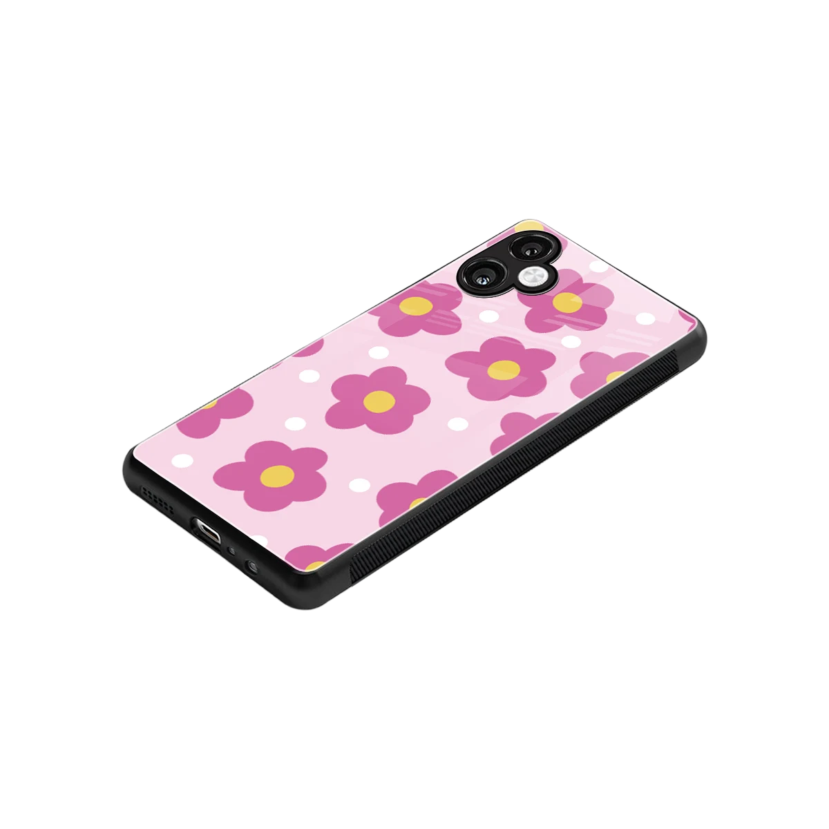 Candy Flower stylish phone case for samsung galaxy a06 5g | glossy glass and slim fit
