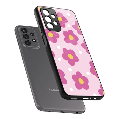 Candy Flower sleek samsung galaxy a23 cover with tempered glass back and TPU edges