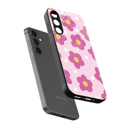 Candy Flower sleek samsung galaxy a14 5g cover with tempered glass back and TPU edges