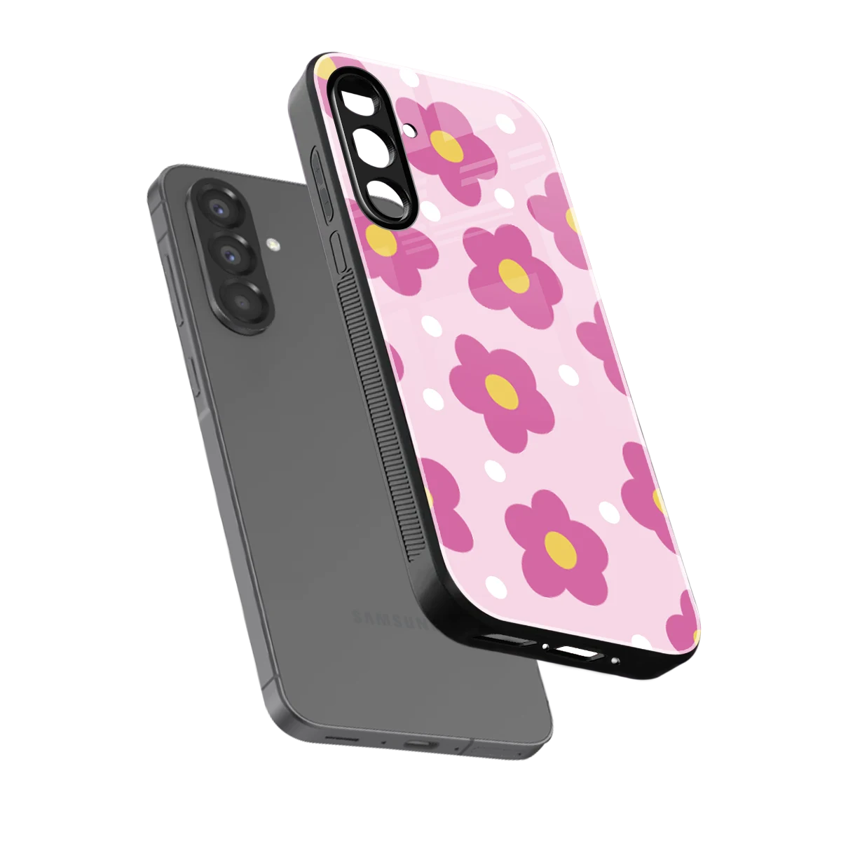 Candy Flower sleek samsung galaxy a17 5g cover with tempered glass back and TPU edges