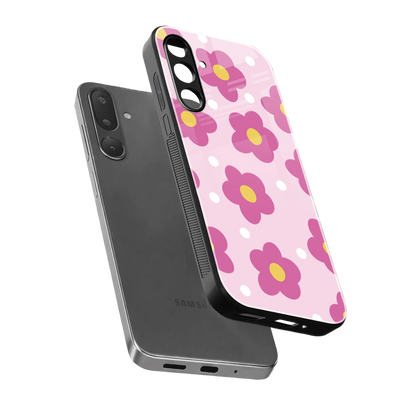 Candy Flower sleek samsung galaxy m36 5g cover with tempered glass back and TPU edges