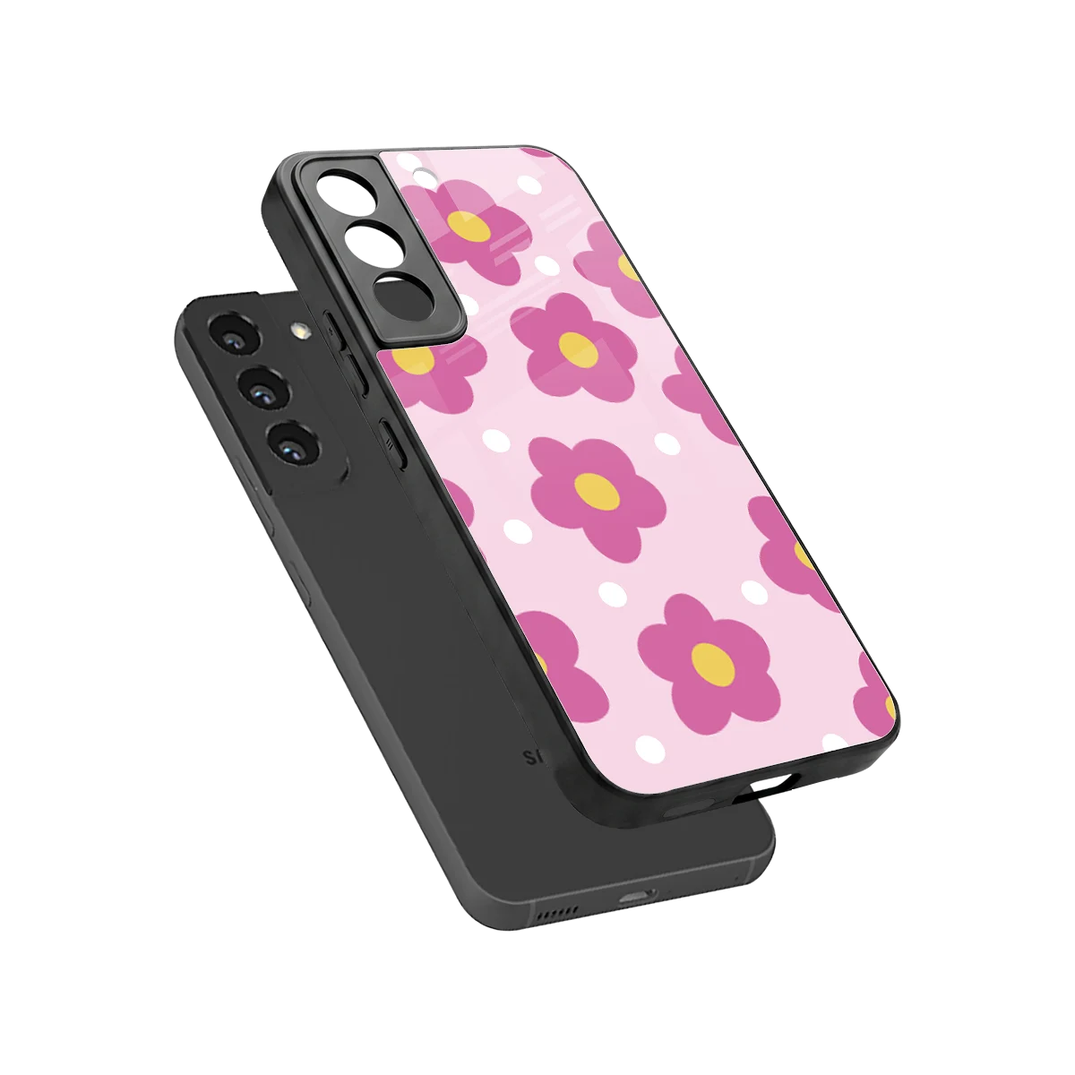 Candy Flower sleek samsung galaxy s22 cover with tempered glass back and TPU edges