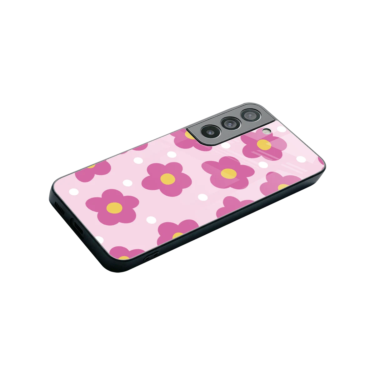 Candy Flower stylish phone case for samsung galaxy s22 | glossy glass and slim fit