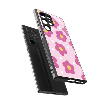 Candy Flower sleek samsung galaxy s23 ultra cover with tempered glass back and TPU edges