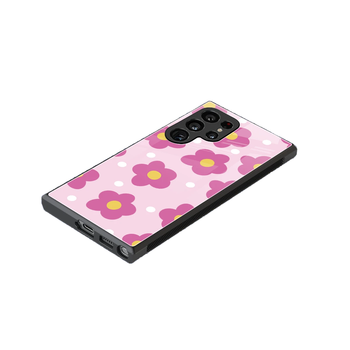 Candy Flower stylish phone case for samsung galaxy s23 ultra | glossy glass and slim fit