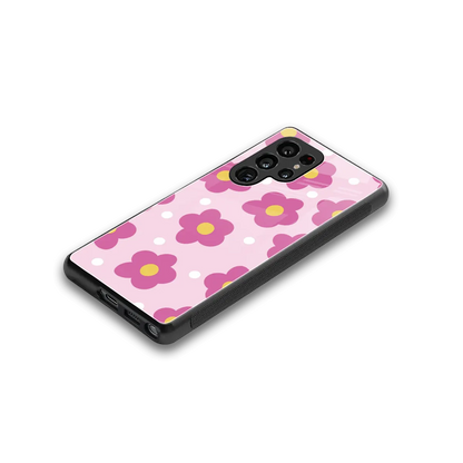 Candy Flower stylish phone case for samsung galaxy s25 ultra | glossy glass and slim fit