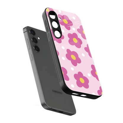 Candy Flower sleek samsung galaxy s25 cover with tempered glass back and TPU edges