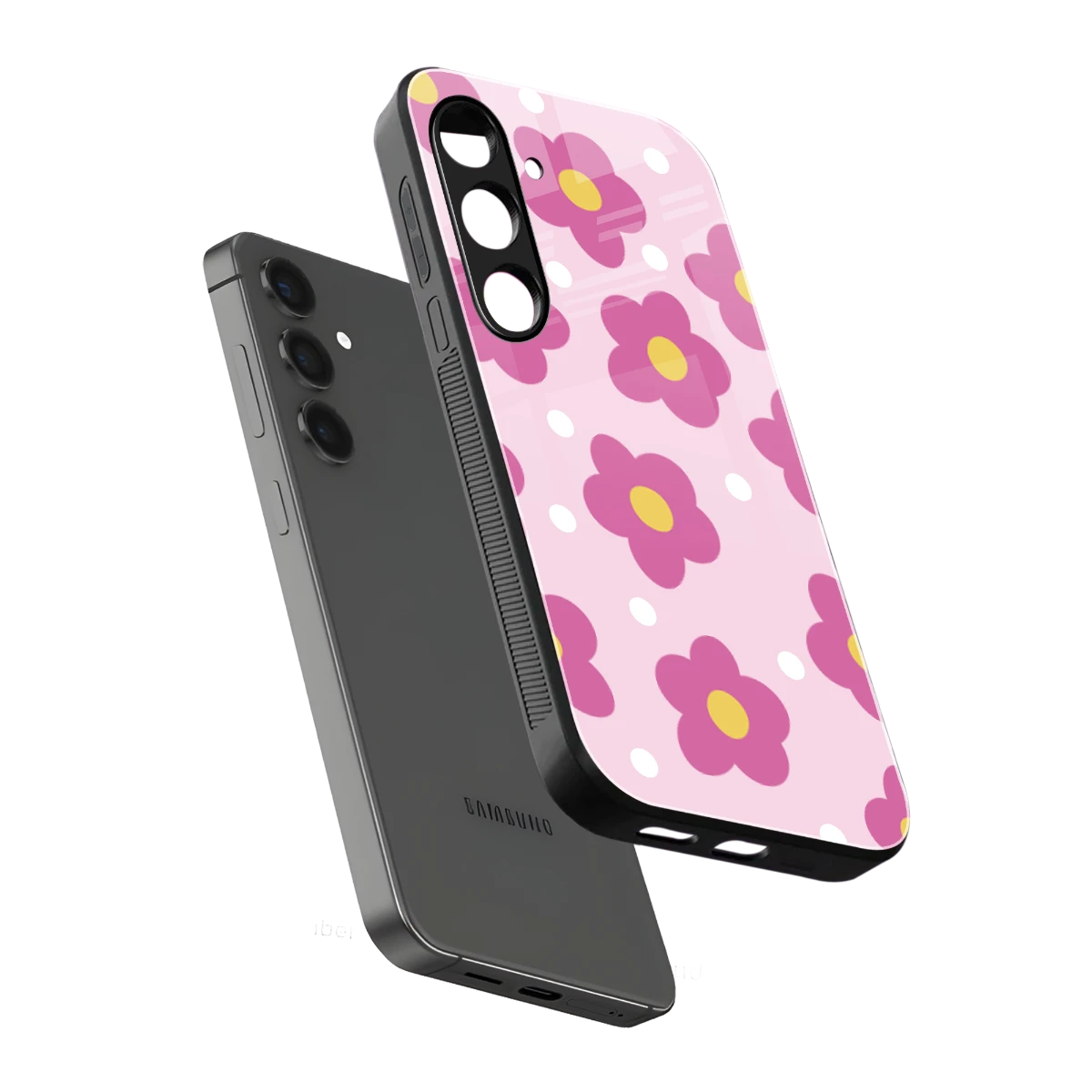 Candy Flower sleek samsung galaxy s24 cover with tempered glass back and TPU edges