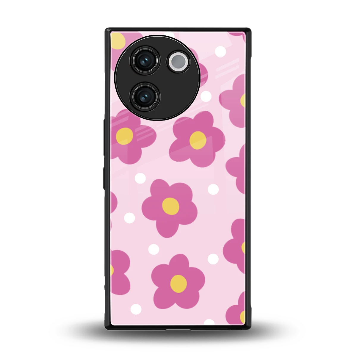 Candy Flower back phone cover | glass case for vivo v30e