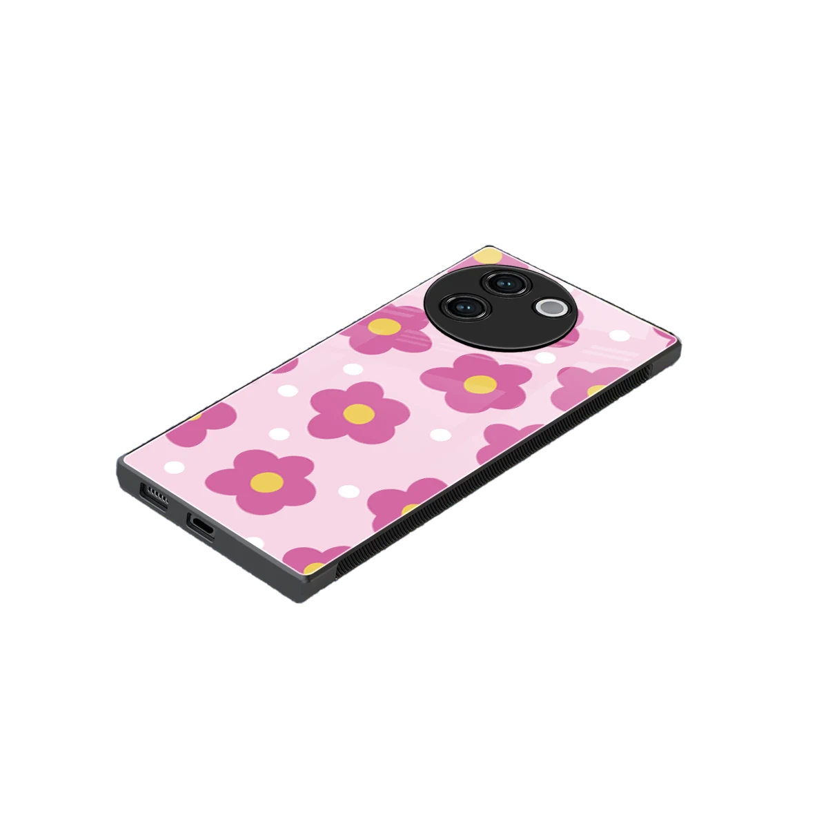 Candy Flower stylish phone case for vivo v30e | glossy glass and slim fit