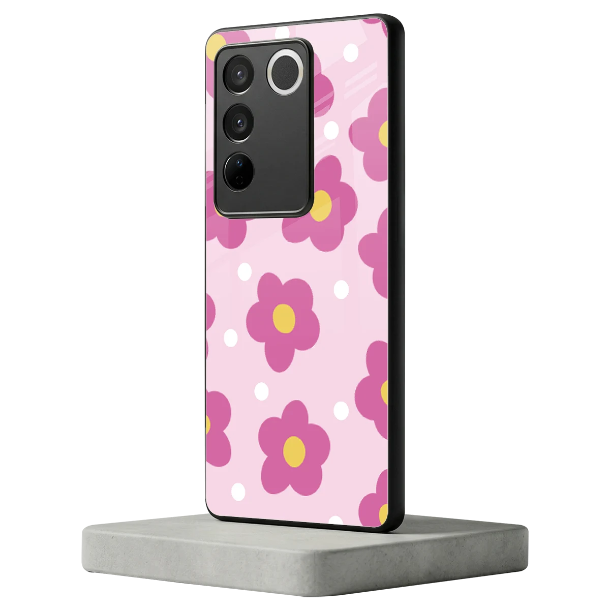 Candy Flower vivo v27 5g mobile cover | shockproof glass phone case