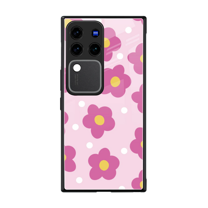 Candy Flower back phone cover | glass case forvivo v30 pro