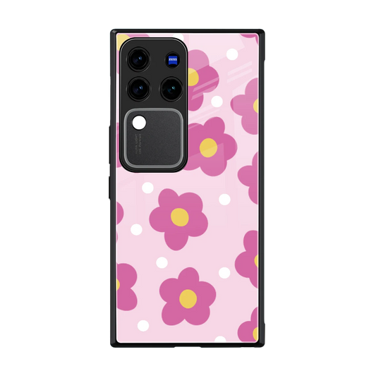 Candy Flower back phone cover | glass case forvivo v30 pro