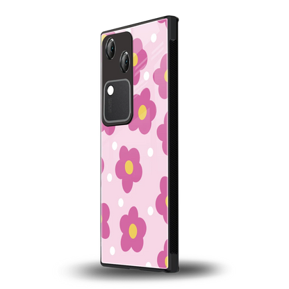 Candy Flower vivo v30 mobile cover | shockproof glass phone case